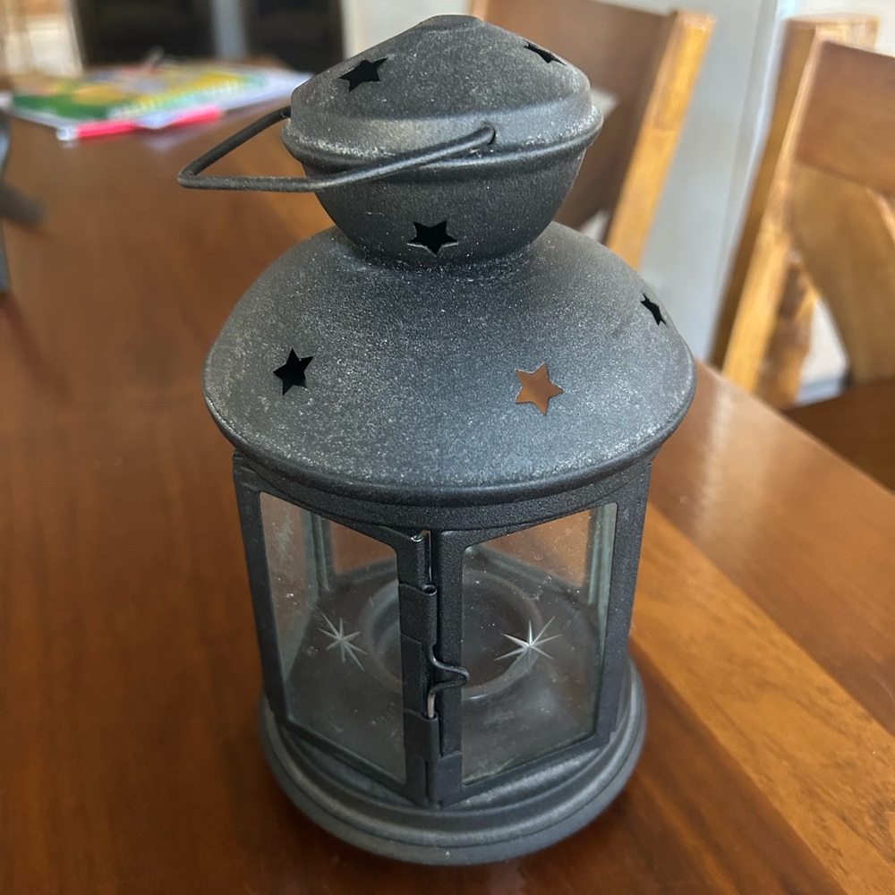 Black Star Lantern Candle Holder